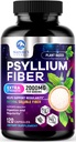 Psyllium Husk Fiber Supliment 1500mg - Vegan Prebiotic, fibre solubile pentru Daily Digestive Health & Regularity Support, Natural Psyllium Powder Caps, Sugar-Free, Non-GMO & Gluten-Free - 120 capsule