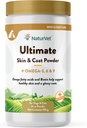 NaturVet Ultimate Skin and Coat Powder Plus Omega 3, 6 și 9 Supliment pentru câini și pisici, pulbere, Made in the USA with Global Source Ingredients 14 Ounce