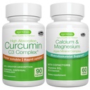 Complexul Algae Calciu & Magneziu + Complexul Curcumin C3 de înaltă absorbţie, Bundle Vegan pentru oase, articulaţii şi recuperare din exerciţiu, de Igennus