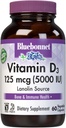 Bluebonnet Nutrition Vitamina D3 5000 UI Capsule vegetale, SIDA în creștere musculară și scheletală, Colecalciferol din Lanolin, D3, Non OMG, Gluten Free, Soy Free, Milk Free, Kosher, 60 Count