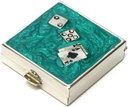 9339 Square cutie pilula mici Organizator Aqua verde argint Dice & Carduri Femei călătorie Pilula Case de buzunar Container Daily Portable Medicine Vitamina cutie de medicamente Supliment de stocare Mini