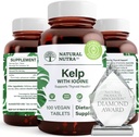 Natural Nutra Kelp Iodine supliment de suport tiroidian, consolidează sistemul imunitar, și reglementează metabolismul, Marea Vegan Kelp, Non OMG, Atlantic extract de alge marine surse, 225 mcg, 100 comprimate