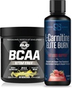 Stim Sports BCAA gratuit pentru recuperare și performanță Lemonade (30 Serviri) și Siren Labs L-Carnitine Elite Burn Fat Loss Support Strawberry Blast 3000 mg (32 Servings)