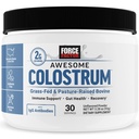 Force FACTOR Awesome Colostru pentru a sprijini sanatatea curajoasa, functia imunitara, recuperare, & More, Bovine Colostru Supliment, Pasture-Raised, Grass Fed, Hormone gratuit, natural nearomatizate, 30 Serviri