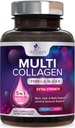 Multi Colagen Supliment 2400 mg - Tipurile I, II, III, V & X Multi Colagen Peptides pastile pentru femei si barbati, Hydrolyzed Colagen Suplimente, Hair, Piele, Nail, & Supliment de suport comun - 240 capsule