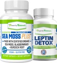 Putere de Naturals: Organic Sea Moss și Leptin dezintoxicare Bundle - 60 capsule Vegan fiecare - Plant-Based, Gluten-gratuit supliment pentru Îmbunătățirea Immune și Curățare Naturală