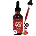 Bricker Labs B-12 Explozie lichid Vitamina B12 şi acid folic Supliment, Suport Producţia de energie, Mare Tasting lichid Vitamina B12 Supliment alimentar în aroma de zmeură naturale, 2 fl oz flacon