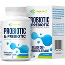 Probiotice pentru femei și bărbați, 300 Miliarde Probiotice CFU de la 12 Strains + Prebiotice organice Blend pentru Daily Digestive, Immune, Gut, Bloating, Sanatate Gut pentru Femei si Barbati, Perioada de valabilitate Stabil - 60 Capsule