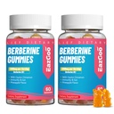 2 Pack Berberine Gumries -1200 mg Berberine Supliment cu Ceylon Scorțișoară pentru suport metabolic și energetic, Vegan Gelatină-Liber-120 Conte