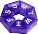 EZY DOSE Weekly Pill Organizator, Cutia de medicamente, și Planificator de vitamine, Planificator de pastile de călătorie, Portable Storage, 7-Sided, Purple, BPA gratuit