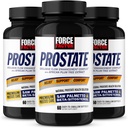 Force FACTOR Prostate, 3-Pack, Saw Palmetto și Beta Sitosterol Supliment pentru bărbați, Suport de sănătate prostată, Suport de dimensiune, Ajutor urinar, Controlul vezicii urinare, Reduceți Urinat pe timp de noapte, 180 Softgels