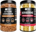 PURE INGREDIENTS Ceylon Scorțișoară și Berberine Capsule Bundle (730 capsule fiecare) Nu magneziu sau fillere de orez, Lab verificat