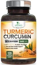 CurcuminÄ turmeric Supliment 2600 mg - 95% Curcuminoide cu Turmeric organic & BioPerine Black Pepper extract pentru cea mai buna absorbtie, Natural Vegan comun suport, Non-GMO, îmbuteliat în Statele Unite ale Americii - 120 capsule