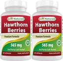 Best Naturals Hawthorn Berry 565 mg 180 Capsule (180 Conte (Pachet de 2))