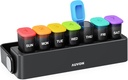 Auvon Umidity-Proof Weekly Pill Organizator cu design de blocare, Sleek Pilula Box 7 zile Ușor de utilizat, negru Pilula caz pentru protecția confidențialității, Deținătorul de pastile pentru medicamente, vitamine, uleiuri de pește, suplimente