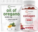 Micro Ingrediente Ulei de Oregano Softgels 6,000 mg Per Serving & Multi Colagen Peptides Gummies Bundle Pack 