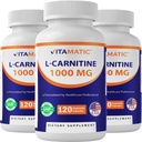 Fumarat de L-carnitină 1000 mg - 120 capsule vegetale (3 flacoane)