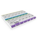 EZY DOSE Săptămânal (7-zi) Organizator de pastile, Containerul de vitamine, și Daily Medicine Planner, 2X-Large buton de apăsare Compartimente, Artrită prietenos, Ușor de utilizat, 4 ori pe zi, Lids clare, BPA gratuit