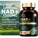 NAD lipozomal + Supliment 1200mg cu Trans Resveratrol - Boost NAD+ Nivele, energie și suport anti-îmbătrânire - Vegan, 100 Softgels