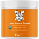 Imunitate fericit USDA Certified Organic Mushroom Complex pentru câini, Organic Cordyceps Shiitake Reishi, Vegan Mushroom Blend Powder Supliment canin, Advanced Mushroom Mix, Non-GMO, 3.5 oz