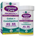 Planeta Vitala - Ingrijire intensiva Colon & constipaţie Probiotice Plus Prebiotice organice, Postbiotice, Parabiotice, Supliment complet 4-in-1 de sanatate pentru adulti, 65 miliarde CFU, 66 tulpini, 30 ct