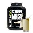 NutraBio Extreme Mass Gainer Proteina pulbere, 53G Proteina, Greata curata Gainer, Creșterea masei musculare, Spectrum complet Amino Acid - Vanilie, 6 Lire