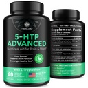 TWINLEAF 5 HTP Supliment pentru suport de stare de spirit - Made in USA - Natural 5-HTP & L-triptofan capsule - 5-HTP Booster pentru bărbați și femei - Formula proprie pentru stare de spirit și relaxare - 60 Vegan capsule