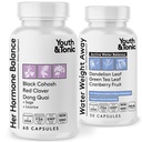 Tineret & Tonic PMS & Menopause Utilaj duo duo suport pentru Puffiness, Echilibru hormonal & Retenție 