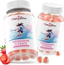 Citrat de potasiu Gume pentru adulți Femei - supliment de potasiu mare 500 MG Sugar Suport gratuit Electrolit Balanta Picior Crampi Vegan non-GMO aroma de capsuni organice 2 Packs