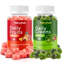 Gume de fructe și legume (120 Chews), 12+ Superfructe și 30 legume, fructe și plante aromatice, vitamine din fructe și legume, non-GMO, Pectin-Based, Gluten-Free