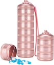 XHT Pink Weekly Metal Pill Organizator 7 zile 2 ori pe zi 