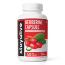 STAY ALIVE Berberine Premium cu scorțișoară Ceylon, 3 în-1 Complex cu Berberine HCL 1200mg și extract de gourd amar, 120 capsule, pulbere cu putere suplimentară, supliment non-GMO și fără gluten