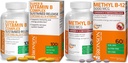 Bronson Metil B12 5000 mcg Vitamina B12 Metilcobalamină Lozenges + Super B Vitamina B Complex susținut de eliberare lentă