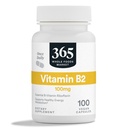 365 Prin Whole Foods Market, Vitamina B2, 100Mg, 100 Capsule vegetale