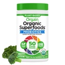 Greens Organic Powder + 50 Superfoods, Original - 1 miliard Probiotice pentru Digestive Health, Antioxidanti, Vegan, Plant-Based, Gluten-Free, Non-GMO, Green Juice & Smoothie Drink Mix - 0.62lb