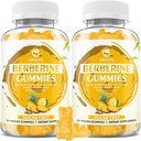 Berberine Gummie cu Ceylon Scorțișoară 1500mg mare Potenta Berberina HCL Supliment pentru Imun și suport metabolic, Zahăr gratuit, Ananas Flavor - 120 Conte