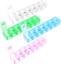 Weekly Pill Organizator,4Pcs 7 zile Pill Case Daily Vitamina Case Medicina Box Portable Medicina Organizator cu Compartimentul 4 Culori AM PM Pilula Containere pentru Medicina Suplimente Ulei de pește