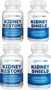 Rinichi Restaurare & Rinichi Scut 4-Pack Bundle pastile - Natural Rinichi Supplement pentru renal Curățare Detoxifiere & Reparație - Complete Renal & Rinichi Health Supplement to Support renal function