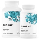 THORNE - Wellness Bundle - Vitamina C & B12 - Susţine inima, nervul, imunul şi sănătatea ţesuturilor - 60 până la 90 de serviri