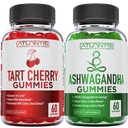 60 Ashwagandha Gummies + 60 Tart Cherry Gummies -Ashwagandha stimulează nivelurile de energie și consolidează sistemul imunitar - Tart Cherry are acid uric avansat Curățare pentru durere de gută imediată Reli