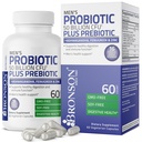 Bronson Men Probiotic 50 Miliarde CFU Plus Prebiotic cu Ashwagandha, Schinduf & Zinc, Suportă Digestie sanatoasa & Functie imunitara non-GMO, 60 Capsule vegetariene