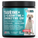 Suplimentul taurină pentru câini cu L-Carnitină și Coenzime Q10 (CoQ10): Vet Endorsed for Enlarged Heart (DCM), Congestive Heart failure, Taurină deficite: 3-in-1 