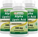 Cel mai bun natural alpha acid lipoic 300 mg 120 capsule (120 număr de capsule de 3)