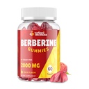 2000mg Berberine Supliment Gummies - Berberina de mare potenta cu Ceylon Scorțișoară Candy, Turmeric, Magneziu, Crom - Zahăr gratuit, Vegan, Non-GMO, Gluten-Free - Peach Flavor 60 Gumies - 1 ambalaj