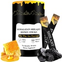 Shilajit Honey Sticks, Himalayan Shilajit Honey Sticks, Pure Himalayan Resin, Honey & Saffron, 30 de stick-uri de mare absorbtie pentru energie, Putere & Suport cognitiv