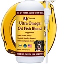 Natural Dog Company Ultra Omega Oil for Dogs a 2000 MG Omega 3, 6, 9 with Salmon, Pollock & Flaxseed Oil, EPA & DHA, Dog Supplement for Skin, Coat, Joints, Alergia & Itch Relief, Dog Fish Oil 16oz