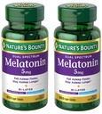 Nature's Bounty Melatonin 5mg Dual Spectrum, 100% Drug Free Sleep Supplement, Quick Release and Extended Release, Promoveaza Relaxarea si Sleep Health, 60 Bi-Layer Tablets (Pachet de 2)