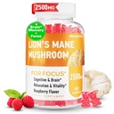 Lions Mane Gummies, Organic Lion's Mane, Lions Mane Gummies pentru adulți, cu Ashwagandha & Alpha GPC, Cortisol Suplimente pentru femei și bărbați, 60 Counts