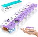 Odaro Extra Large Weekly Pill Organizator 2 ori pe zi, Pilula cutie 7 zi Am să dețină zilnic medicamente vitamine și suplimente - violet