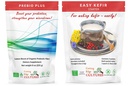 Cutting Edge Culturi Prebio Plus + Kefir Starter Cultura Prebiotic Fiber pulbere Cel mai bun amestec personalizat de fibre prebiotice organice Supliment alimentar (1 Prebio Plus + 1 Kefir 20g)